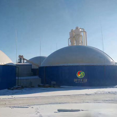 혐기성 반응을 가진 자동 통제 두 배 막 Biogas 홀더