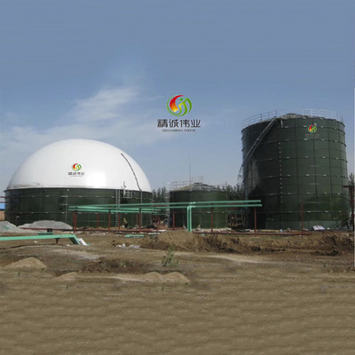 혐기성 반응을 가진 자동 통제 두 배 막 Biogas 홀더