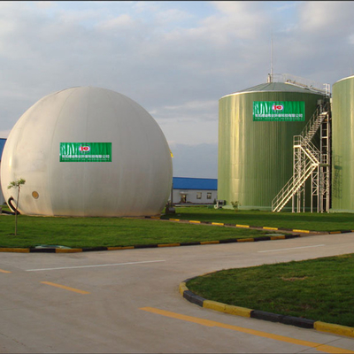 저장 가스 혐기성 반응을 위한 UV 저항하는 두 배 막 Biogas 홀더